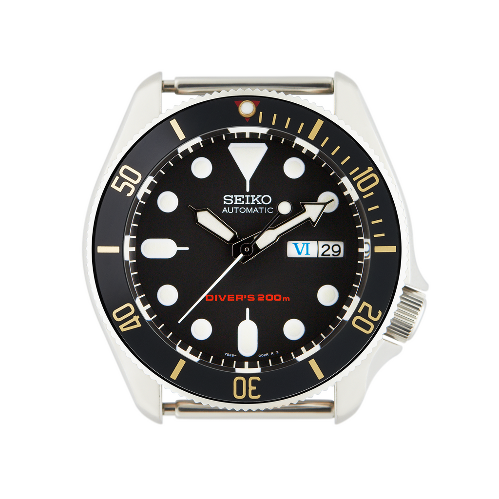 SKX007/SRPD Aluminium Bezel Insert: BB style Black/Gold w Red T