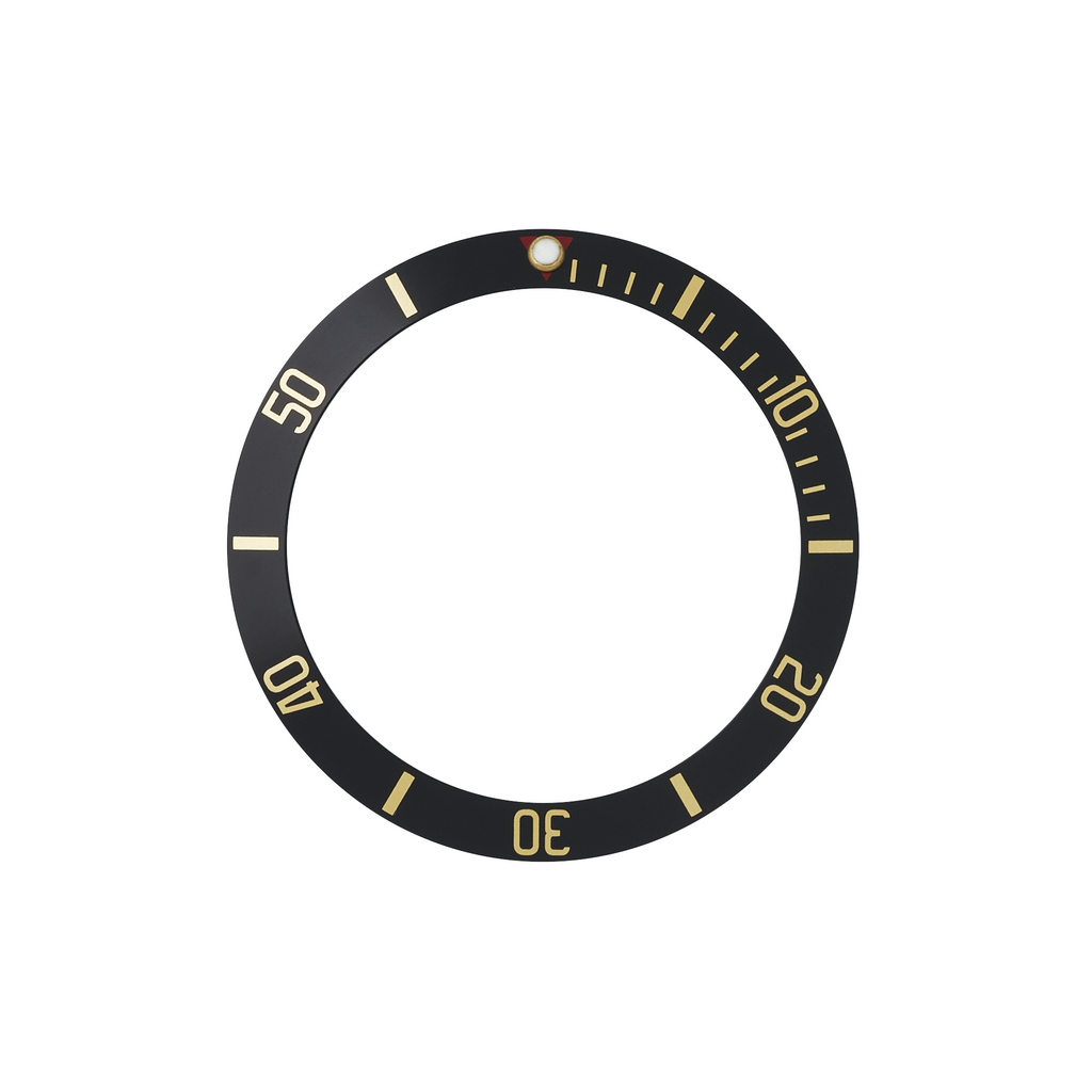 SKX007/SRPD Aluminium Bezel Insert: BB style Black/Gold w Red T