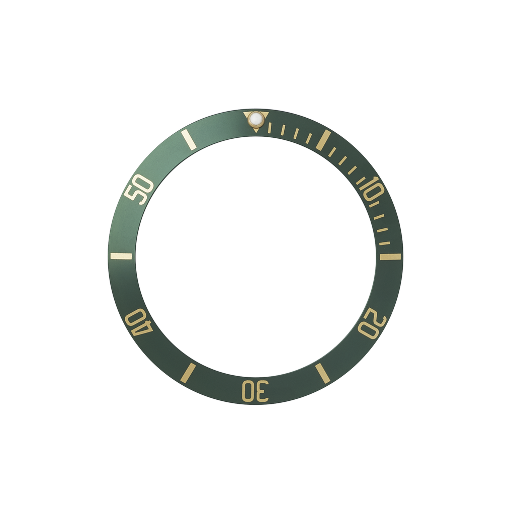 SKX007/SRPD Aluminium Bezel Insert: BB style Green/Gold