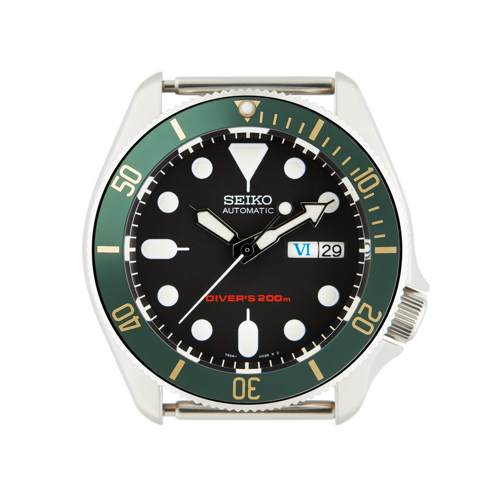 SKX007/SRPD Aluminium Bezel Insert: BB style Green/Gold