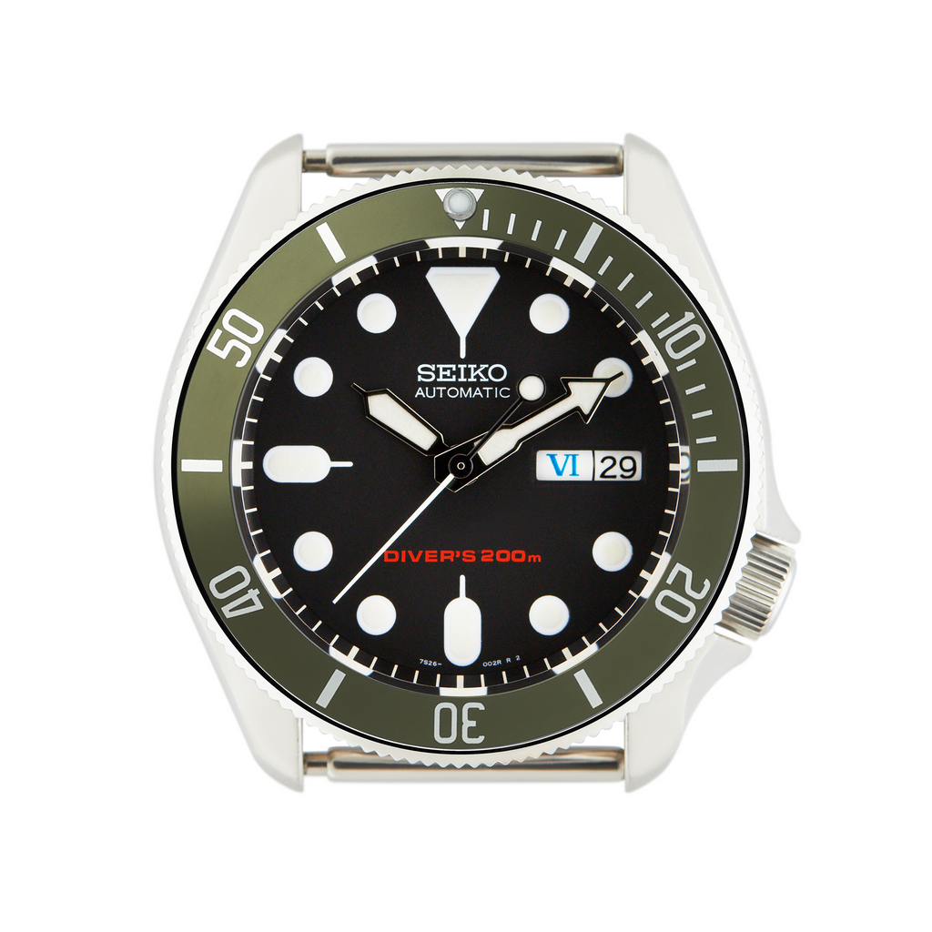 SKX007 SRPD Aluminium Bezel Insert BB style Green White namokiMODS