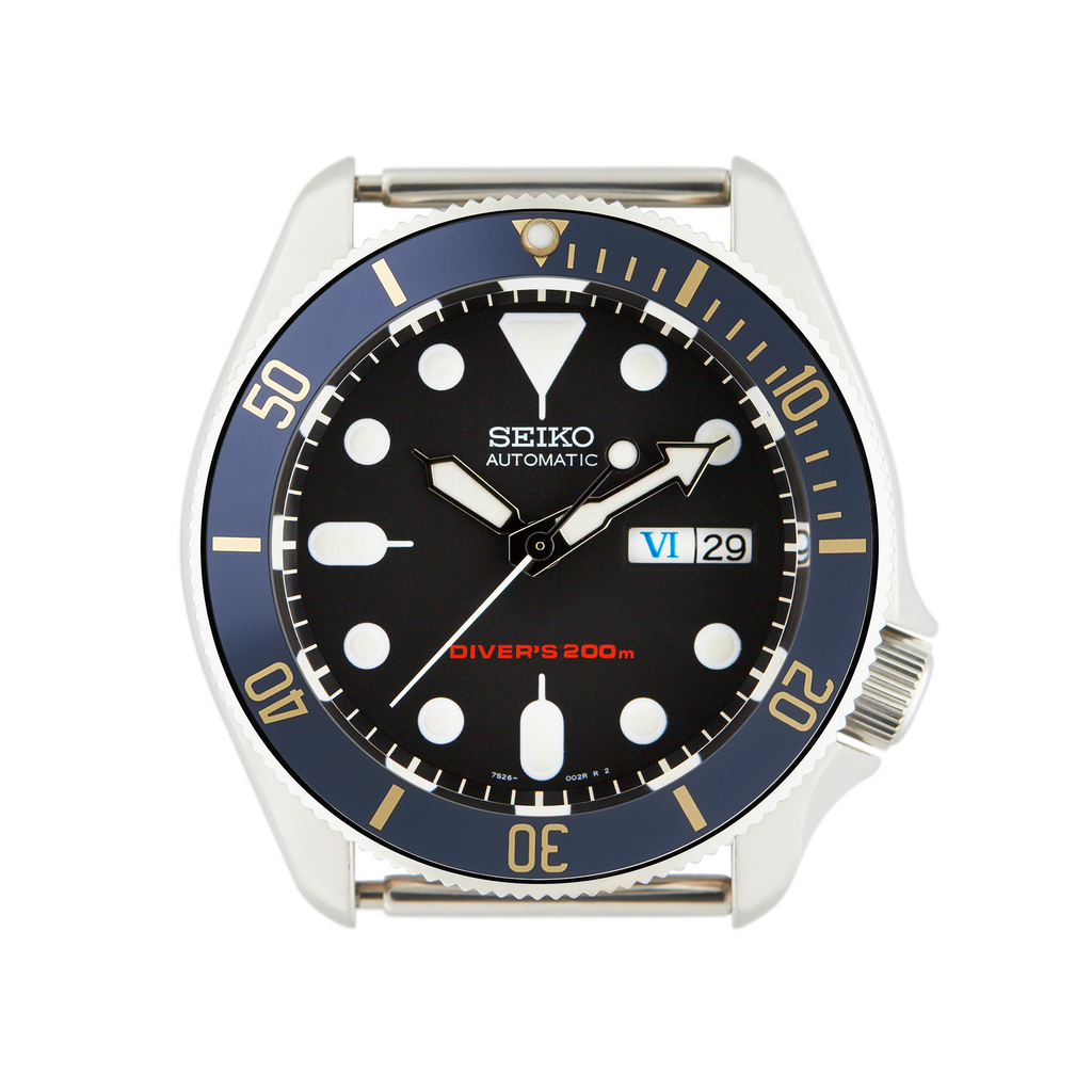 SKX007/SRPD Aluminium Bezel Insert: BB style Blue/Gold