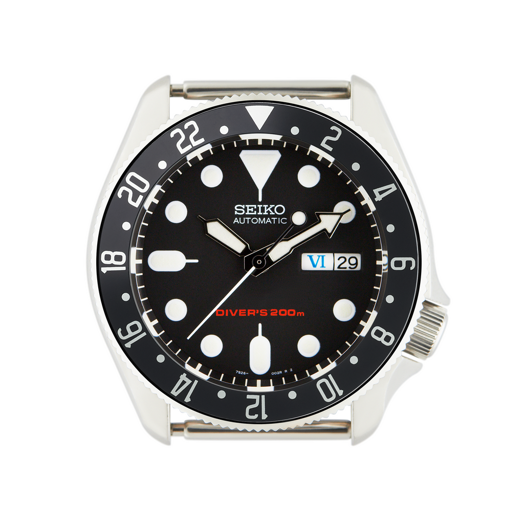 SKX007/SRPD Aluminium Bezel Insert: GMT BB style Black/White