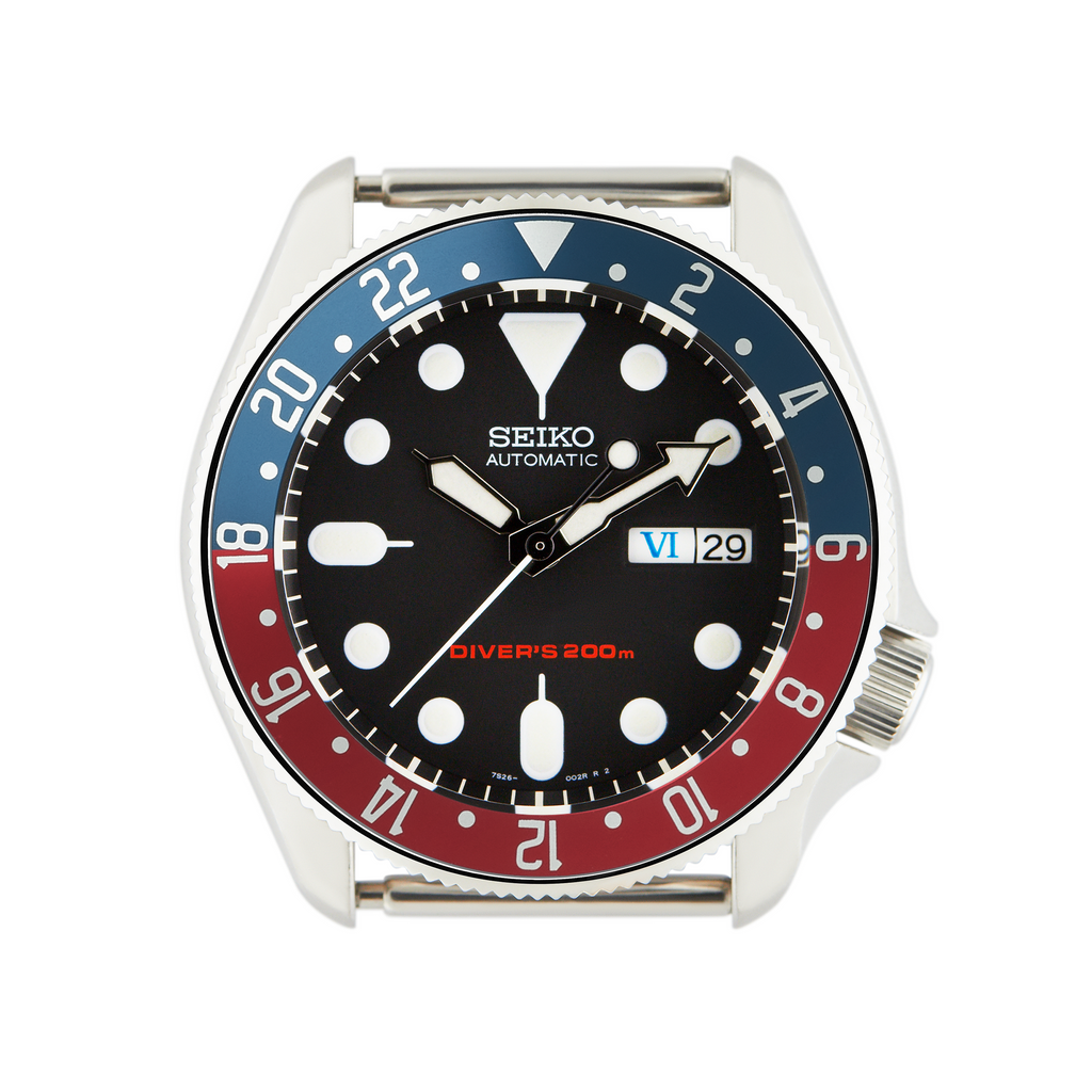 SKX007/SRPD Aluminium Bezel Insert: GMT BB style Red/Blue (Pepsi)